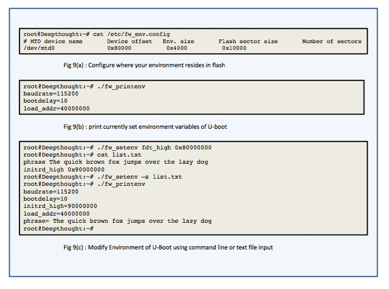 uboot change environment variables from linux